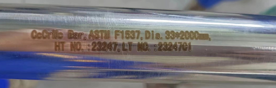 Cocrmo UNS R31537 Paduan Bundar Bar ISO 5832-12 ASTM F1537 F799